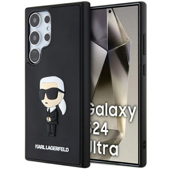 Karl Lagerfeld KLHCS24L3DRKINK S24 Ultra S928 black hardcase 3D Rubber Ikonik