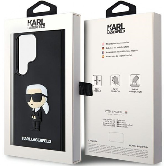 Karl Lagerfeld KLHCS24L3DRKINK S24 Ultra S928 black hardcase 3D Rubber Ikonik