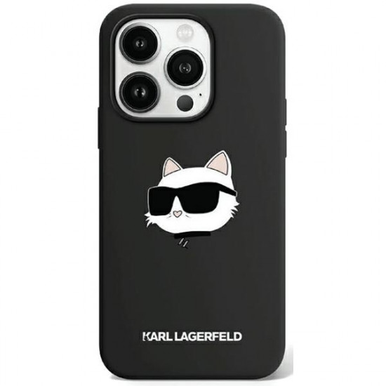 Karl Lagerfeld KLHMP15LSCHPPLK iPhone 15 Pro 6.1" black hardcase Silicone Choupette Head MagSafe