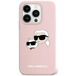 Karl Lagerfeld KLHMP15LSKCHPPLP iPhone 15 Pro 6.1" pink hardcase Silicone Karl & Choupette MagSafe