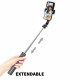 Techsuit  Selfie Stick (L13)  Stable Extendable Tripod with Bluetooth Remote Control, 113cm  Black
