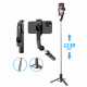 Techsuit  Selfie Stick (L13)  Stable Extendable Tripod with Bluetooth Remote Control, 113cm  Black