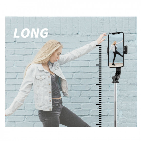 Techsuit  Selfie Stick (L13)  Stable Extendable Tripod with Bluetooth Remote Control, 113cm  Black