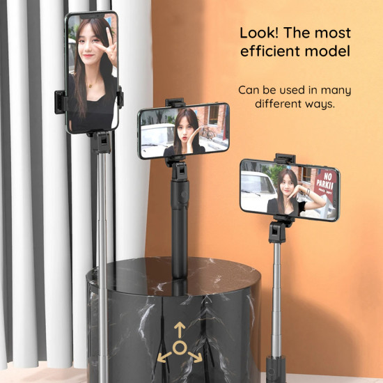 Techsuit Selfie Stick (S05) Stable and Compact Tripod Mount with Bluetooth Remote Control, 100cm Black Techsuit Selfie Stick (S05) Stable and Compact Tripod Mount with Bluetooth Remote Control, 100cm Black