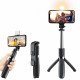 Techsuit  Selfie Stick (L02s)  Stable Tripod with Bluetooth Remote Control and Fill Light, Stainless Steel, 104cm  Black