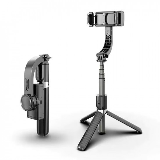 Techsuit  Selfie Stick (L08)  Stable Gimbal/Tripod with Bluetooth Remote Control, 360 Rotation, 86cm  Black