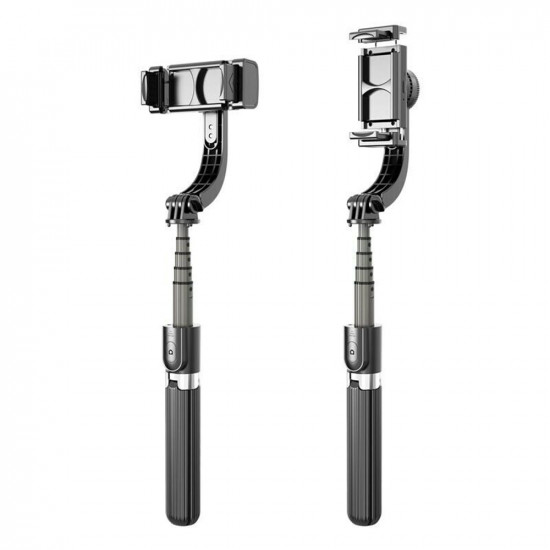 Techsuit  Selfie Stick (L08)  Stable Gimbal/Tripod with Bluetooth Remote Control, 360 Rotation, 86cm  Black