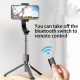 Techsuit  Selfie Stick (L08)  Stable Gimbal/Tripod with Bluetooth Remote Control, 360 Rotation, 86cm  Black