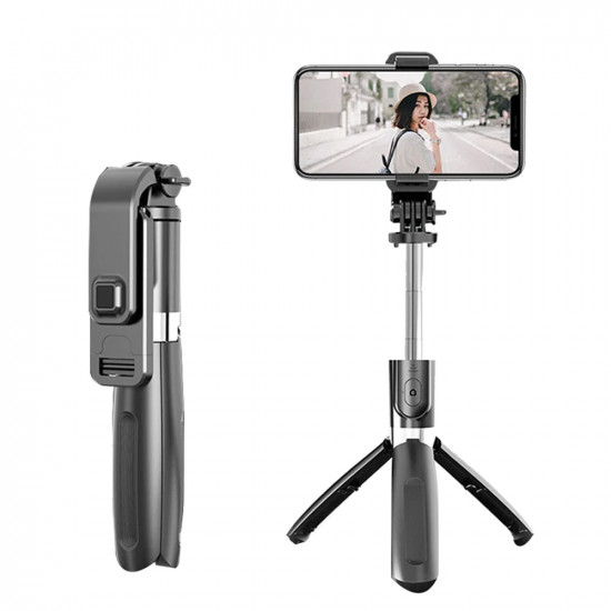 Techsuit Selfie Stick (L02) Stable Tripod with Bluetooth Remote Control, GoPro Compatible, 360 Rotation, 100cm Black Techsuit Selfie Stick (L02) Stable Tripod with Bluetooth Remote Control, GoPro Compatible, 360 Rotation, 100cm Black