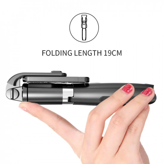Techsuit Selfie Stick (L02) Stable Tripod with Bluetooth Remote Control, GoPro Compatible, 360 Rotation, 100cm Black Techsuit Selfie Stick (L02) Stable Tripod with Bluetooth Remote Control, GoPro Compatible, 360 Rotation, 100cm Black