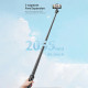 Techsuit  Selfie Stick (C05)  Large Ajustable Tripod with Bluetooth Remote Control, 360, Aluminium Alloy, 205cm  Black