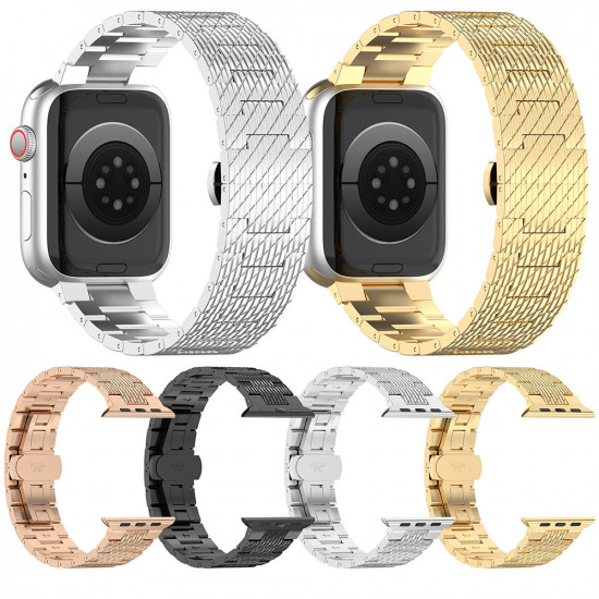 Techsuit  Watchband 35mm (W052)  Apple Watch 1/2/3/4/5/6/7/8/9/SE/SE 2/Ultra/Ultra 2 (42/44/45/49mm)  RoseΒ Gold