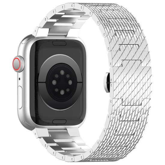 Techsuit  Watchband 35mm (W052)  Apple Watch 1/2/3/4/5/6/7/8/9/SE/SE 2/Ultra/Ultra 2 (42/44/45/49mm)  Silver