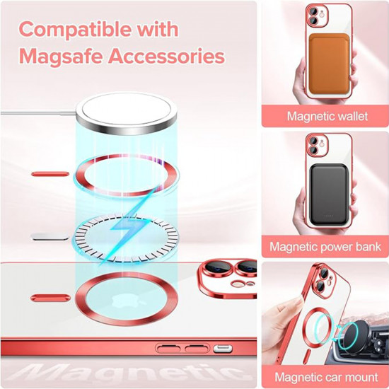 Techsuit Luxury Crystal MagSafe iPhone 12 Red Techsuit Luxury Crystal MagSafe iPhone 12 Red