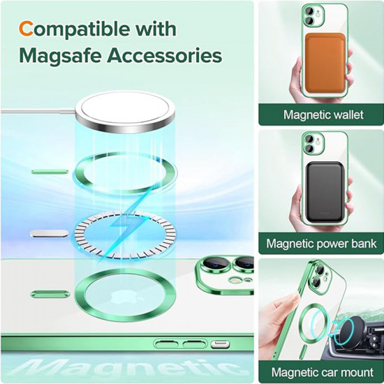 Techsuit Luxury Crystal MagSafe iPhone 12 Light Green Techsuit Luxury Crystal MagSafe iPhone 12 Light Green