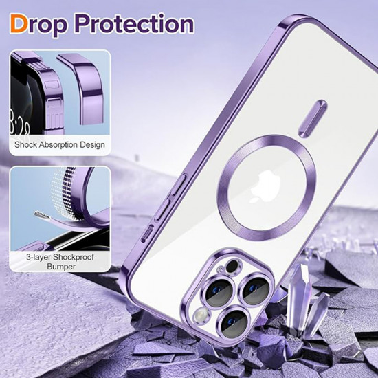 Techsuit Luxury Crystal MagSafe iPhone 12 Pro Light Purple Techsuit Luxury Crystal MagSafe iPhone 12 Pro Light Purple