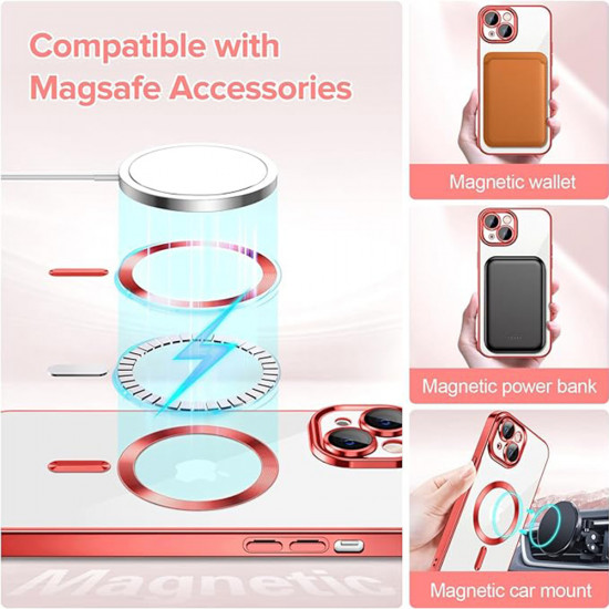 Techsuit Luxury Crystal MagSafe iPhone 13 Red Techsuit Luxury Crystal MagSafe iPhone 13 Red