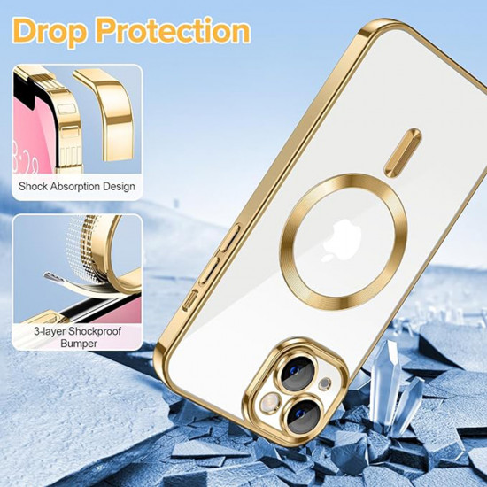 Techsuit Luxury Crystal MagSafe iPhone 13 Gold Techsuit Luxury Crystal MagSafe iPhone 13 Gold