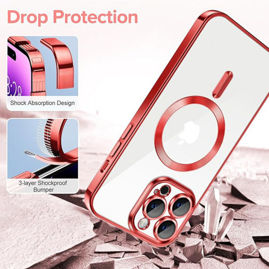 Techsuit Luxury Crystal MagSafe iPhone 14 Pro Max Red Techsuit Luxury Crystal MagSafe iPhone 14 Pro Max Red