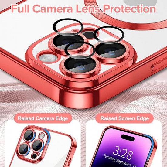 Techsuit Luxury Crystal MagSafe iPhone 14 Pro Max Red Techsuit Luxury Crystal MagSafe iPhone 14 Pro Max Red