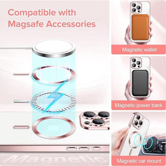 Techsuit  Luxury Crystal MagSafe  iPhone 15 Pro  Pink
