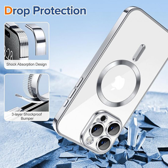 Techsuit  Luxury Crystal MagSafe  iPhone 15 Pro  Silver