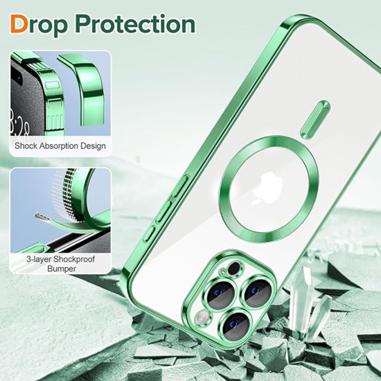 Techsuit  Luxury Crystal MagSafe  iPhone 15 Pro  Light Green