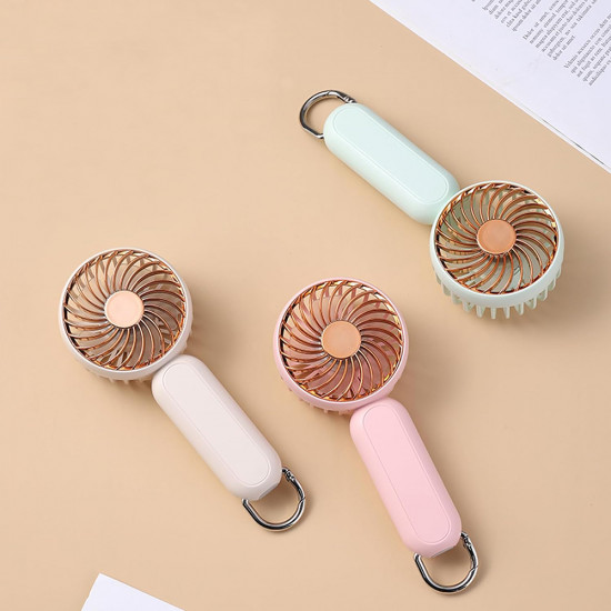 Techsuit  Handheld Fan (A217)  USB Rechargeable, Three Speeds, 1200mAh  Gold Pink