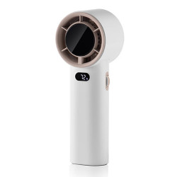 Techsuit  Premium Handheld Fan (K38)  Portable, Adjustable, Rechargeable, Digital Display, 4000mAh  White