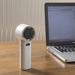 Techsuit  Premium Handheld Fan (K38)  Portable, Adjustable, Rechargeable, Digital Display, 4000mAh  White
