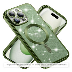 Techsuit  Luxury Glitter MagSafe  iPhone 15  Deep Green