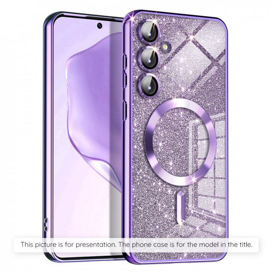 Techsuit Luxury Glitter MagSafe iPhone 15 Pro Light Purple Techsuit Luxury Glitter MagSafe iPhone 15 Pro Light Purple