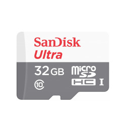 SanDisk  Memory Card Ultra (SDSQUNR 032G GN3MN)  Android MicroSDHC, 32GB, Class 10/UHS 1 U1  White / Gray