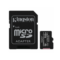 Kingston  Memory Card Canvas Select Plus (SDCS2/512GB)  MicroSDXC with Adapter, 512GB, Class 10 / UHS 1 U3  Black Kingston  Memory Card Canvas Select Plus (SDCS2/512GB)  MicroSDXC with Adapter, 512GB, Class 10 / UHS 1 U3  Black