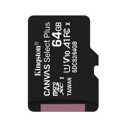 Kingston  Memory Card Canvas Select Plus (SDCS2/64GBSP)  MicroSDXC, 64GB, Class 10 / UHS 1 U3  Black