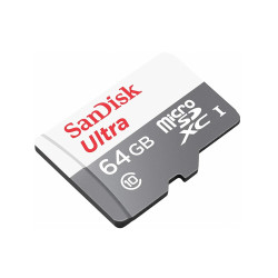 SanDisk  Memory Card Ultra (SDSQUNR 064G GN3MN)  Android MicroSDXC, 64GB, Class 10/UHS 1 U1  White / Gray