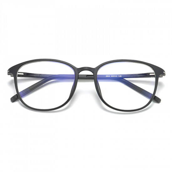 Techsuit  Anti Blue Light Glasses Reflex PC (F2822)  Round  Bright Black