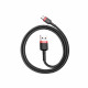 Baseus  Data Cable Cafule (CATKLF E91)  USB to Type C, Fast Charging, 3A, 1m  Red / Black