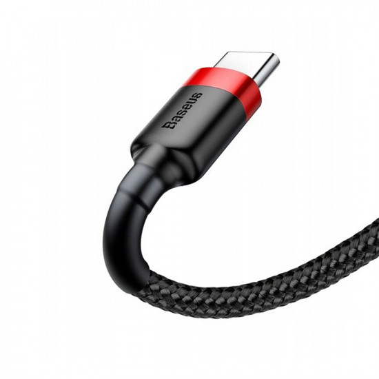 Baseus  Data Cable Cafule (CATKLF E91)  USB to Type C, Fast Charging, 3A, 1m  Red / Black