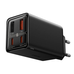 Baseus  Wall Charger GaN (P10162701113 00)  2x USB, 2x Type C, 65W, with Cable Type C to Type C  Black