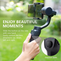 Techsuit Phone Gimbal (F8) 3 Axis, with Sport Inception, Timing Control, Bluetooth, Remote, Type C, 2200 mAh Black Techsuit Phone Gimbal (F8) 3 Axis, with Sport Inception, Timing Control, Bluetooth, Remote, Type C, 2200 mAh Black