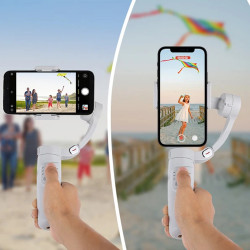 Techsuit  Phone Gimbal (M1)  Stabilizer Tripod, with Inception Mode, Face Tracking, Focus, Remote Control, Foldable  Gray