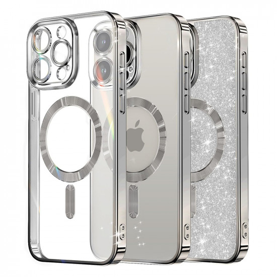 Techsuit Luxury Glitter MagSafe iPhone 13 Pro Max Silver Techsuit Luxury Glitter MagSafe iPhone 13 Pro Max Silver