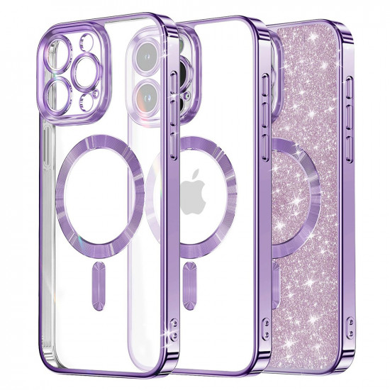 Techsuit Luxury Glitter MagSafe iPhone 13 Pro Max Light Purple Techsuit Luxury Glitter MagSafe iPhone 13 Pro Max Light Purple