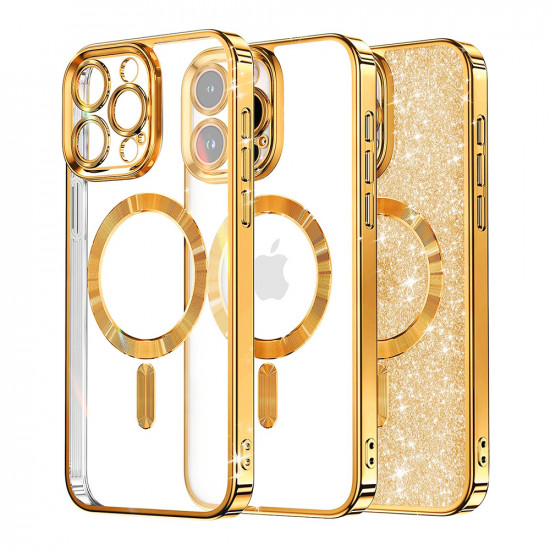 Techsuit Luxury Glitter MagSafe iPhone 14 Pro Gold Techsuit Luxury Glitter MagSafe iPhone 14 Pro Gold