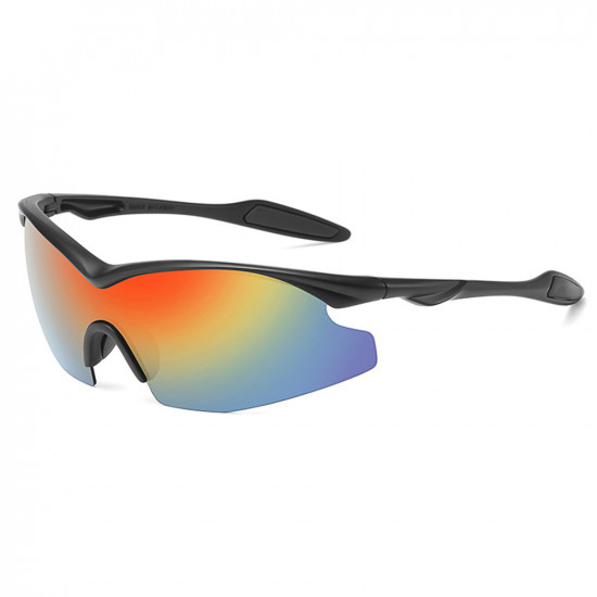 Techsuit  Bike Glasses (1806)  for Cycling and Sport Outdoor Activities, with UV Protection, Unisex  Black / Orange Yellow