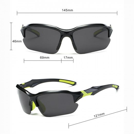 Techsuit  Bike Glasses (9301)  for Cycling and Sport Outdoor Activities, with UV Protection, Unisex  Black / Green