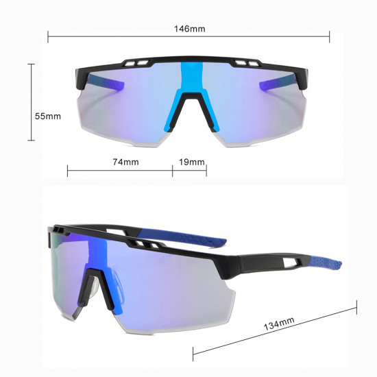 Techsuit  Bike Glasses (9963)  for Cycling, Sport Outdoor Activities, with PC Frame and Lens, Unisex  Black / Blue