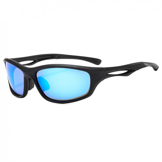 Techsuit  Bike Glasses (9309)  for Cycling and Sport Outdoor Activities, Polarized, PC Frame, Unisex  Black / Blue