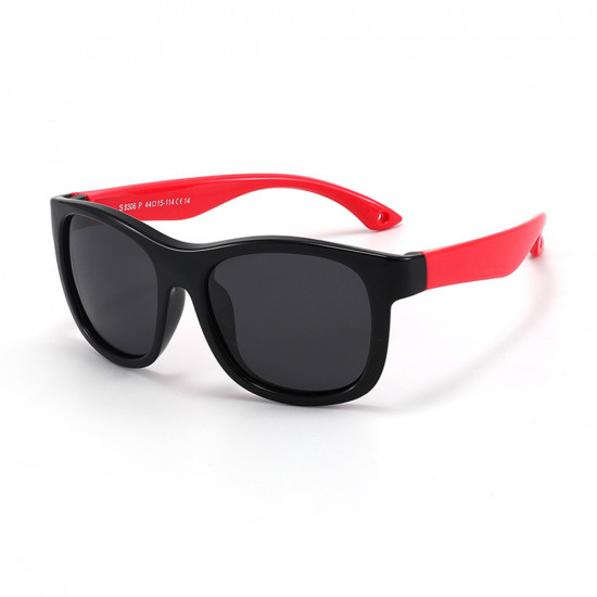 Techsuit  Sunglasses Polarised (8306 C14)  for Babies, Square Shape, with Strap  Black / Red